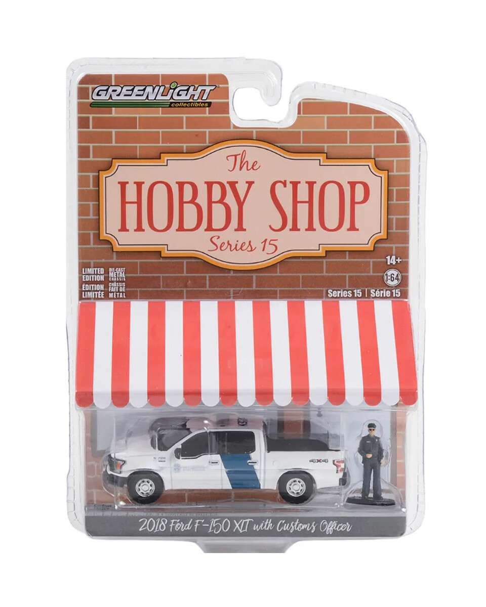 Greenlight 1/64 The Hobby Shop Series 15- 2018 Ford F-150 XLT with Customs Officer 97150-F - Thumbnail