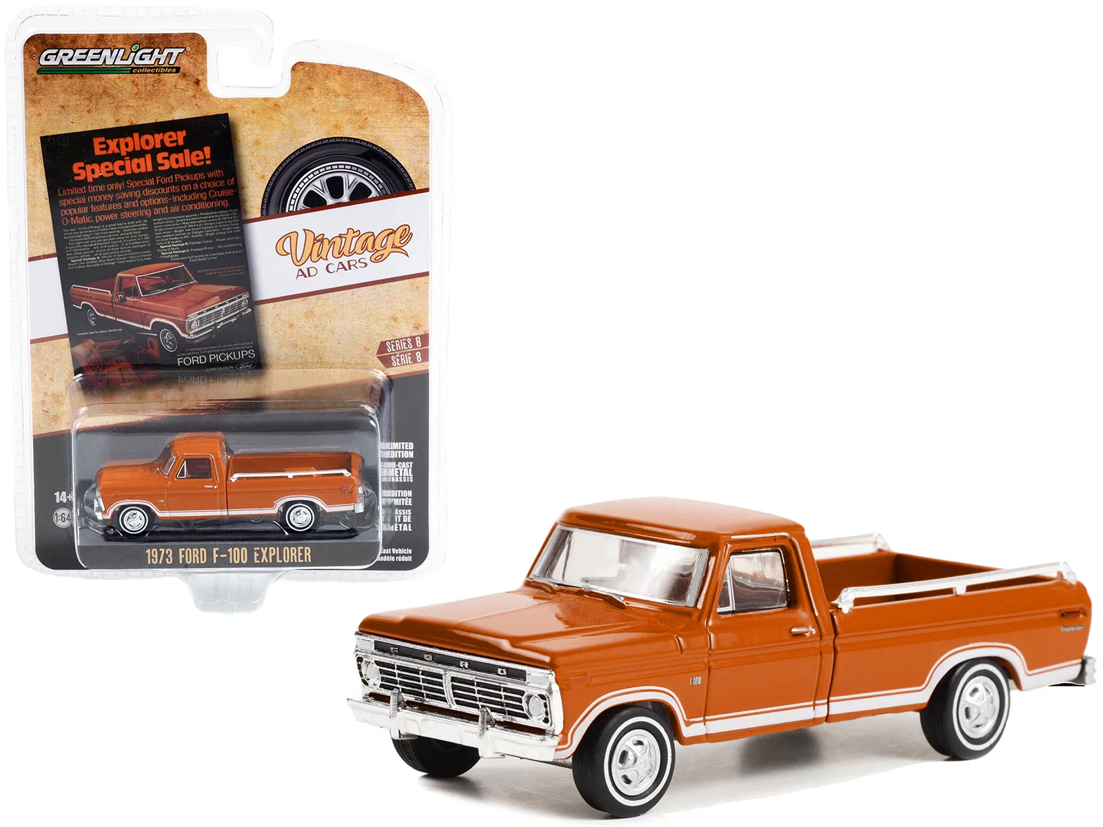 GREENLIGHT HITCHTOW  1992 Ford F-1501992 Ford Bronco on Flatbed Trailer  グリーンライト  ミニカー