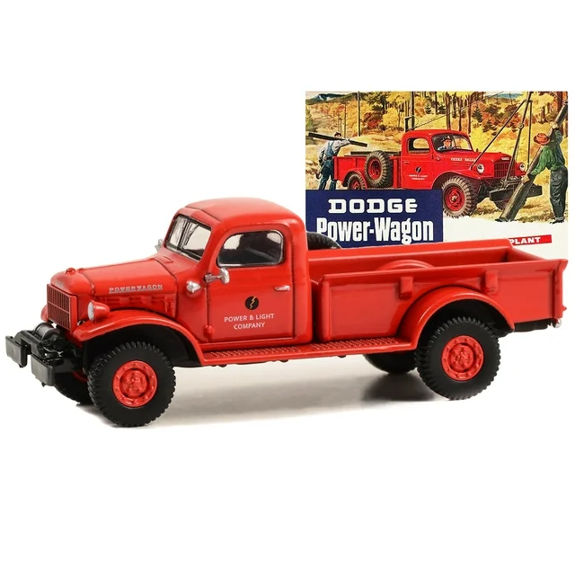 Greenlight 1/64 Vintage Ad Cars Series 9- 1945 Dodge Power Wagon Pickup Truck Red 39130-A