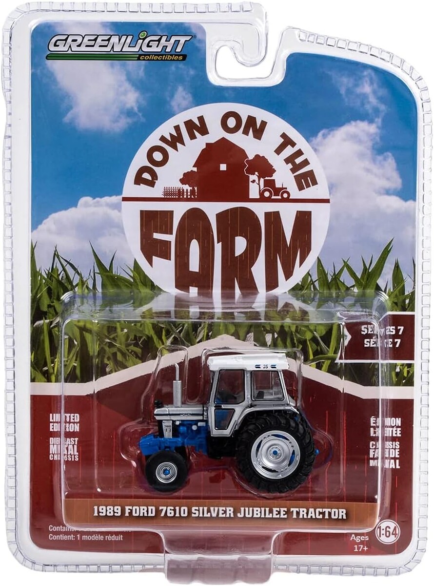 Greenlight Down on the Farm Series 7- 1989 Ford 7610 Silver Jubilee Tractor 48070-E - Thumbnail