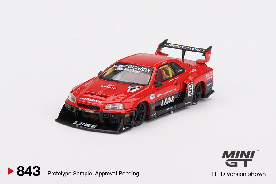 Mini GT - Mini GT 1/64 Nissan LB-ER34 Super Silhouette SKYLINE Red/Black MGT00843 Mini GT - Mini GT 1/64 Nissan LB-ER34 Super Silhouette SKYLINE Red/Black MGT00843