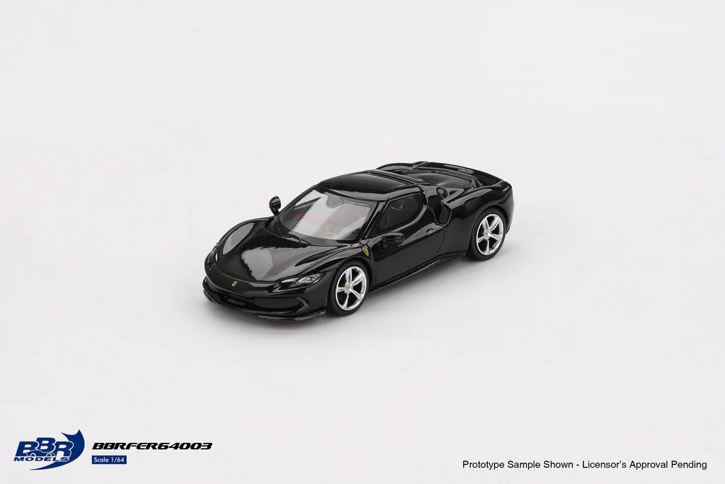 Mini GT - (ÖN SATIŞ) Mini GT 1/64 BBR: Ferrari 296 GTB Nero Daytona BBRFER64003