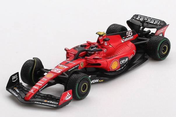 Mini GT - (ÖN SATIŞ) Mini GT 1/64 BBR Ferrari SF23 #55 C. Sainz 2023 Monaco GP BBRFER64023