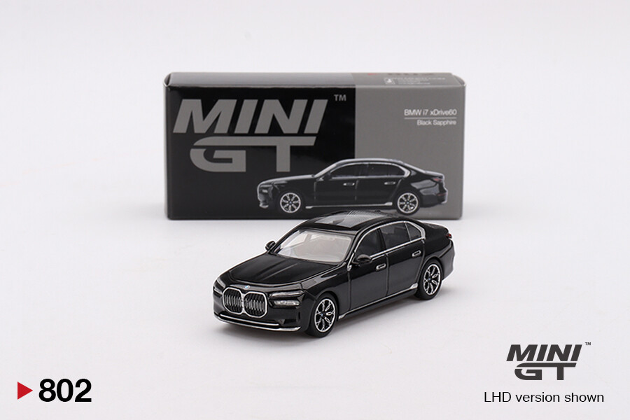 Mini GT - Mini GT 1/64 BMW i7 eDrive50 Black Sapphire MGT00802