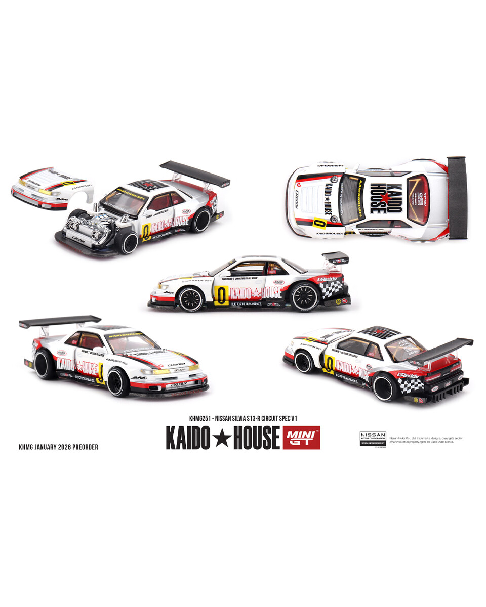 Mini GT - (ÖN SATIŞ) Mini GT 1/64 Kaido House Nissan Silvia S13-R Circuit Spec V1 KHMG251