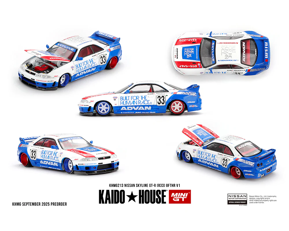 Mini GT - (ÖN SATIŞ) Mini GT 1/64 Kaido House Nissan Skyline GT-R (R33) BFTHR V1 KHMG213