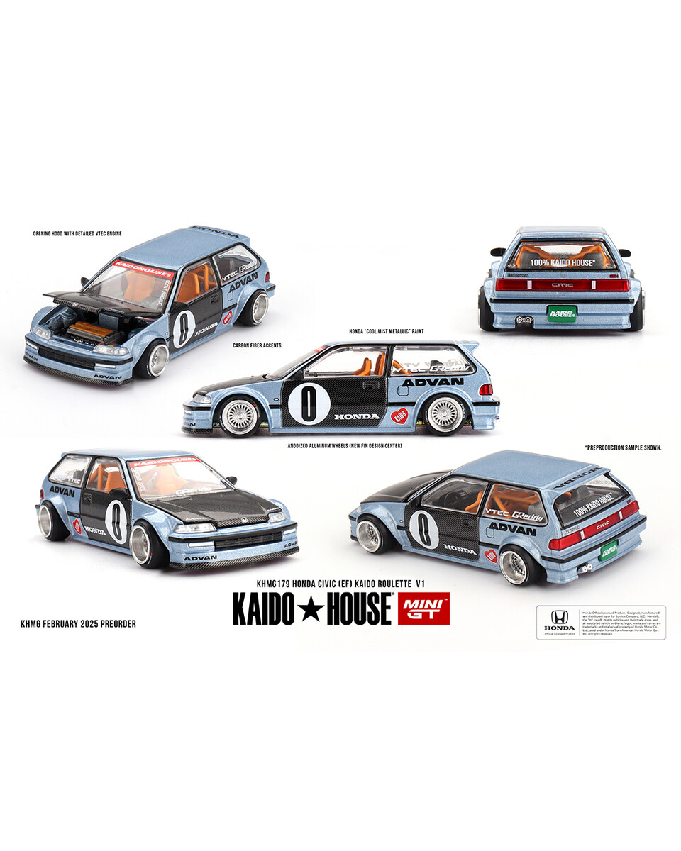 Mini GT - (ÖN SATIŞ) Mini GT 1/64 KaidoHouse Honda Civic (EF) Kaido Roulette V1 KHMG179 Mini GT - (ÖN SATIŞ) Mini GT 1/64 KaidoHouse Honda Civic (EF) Kaido Roulette V1 KHMG179