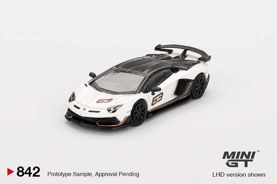 Mini GT - Mini GT 1/64 Lamborghini Aventador SVJ 63 Bianco Asopo - Blister Paket MGT00842-BL