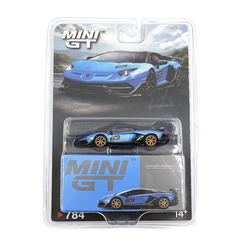 Mini GT - Mini GT 1/64 Lamborghini Aventador SVJ 63 Blu Aegir - Blister Paket MGT00784-BL Mini GT - Mini GT 1/64 Lamborghini Aventador SVJ 63 Blu Aegir - Blister Paket MGT00784-BL