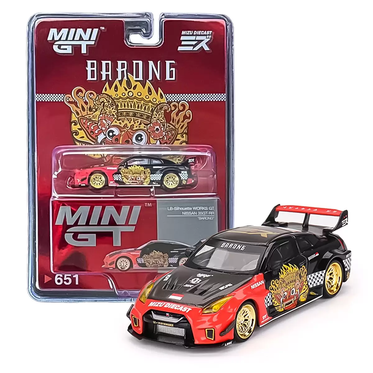 Mini GT - Mini GT 1/64 LB-Silhouette WORKS GT NISSAN 35GT-RR Ver.1 “BARONG” MINI GT x MIZU Diecast MGT00651 Mini GT - Mini GT 1/64 LB-Silhouette WORKS GT NISSAN 35GT-RR Ver.1 “BARONG” MINI GT x MIZU Diecast MGT00651