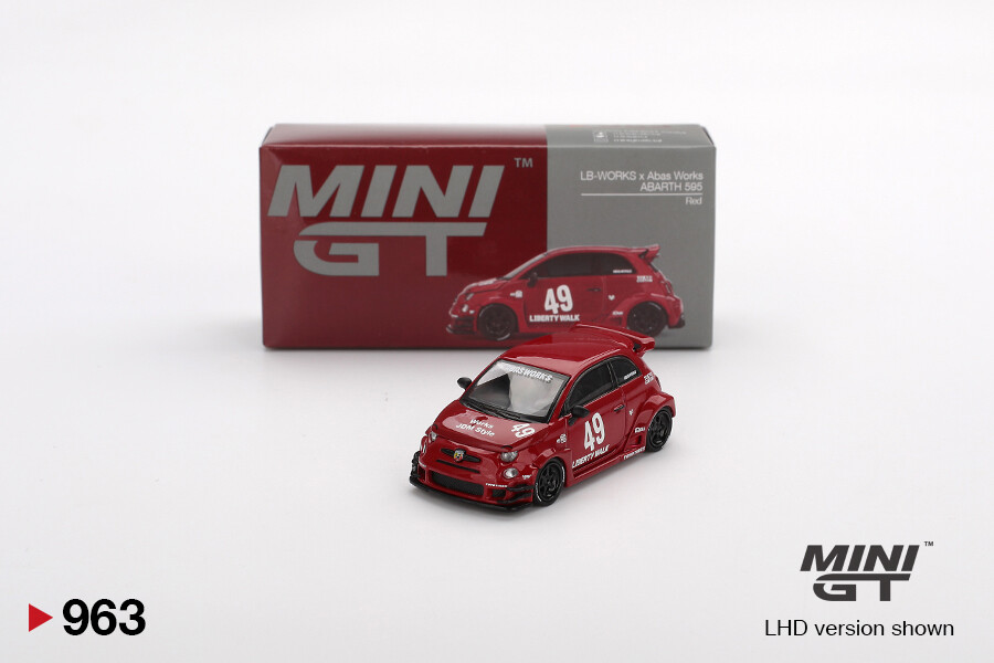 Mini GT - Mini GT 1/64 LB-WORKS x Abas Works ABARTH 595 Red MGT00963 Mini GT - Mini GT 1/64 LB-WORKS x Abas Works ABARTH 595 Red MGT00963