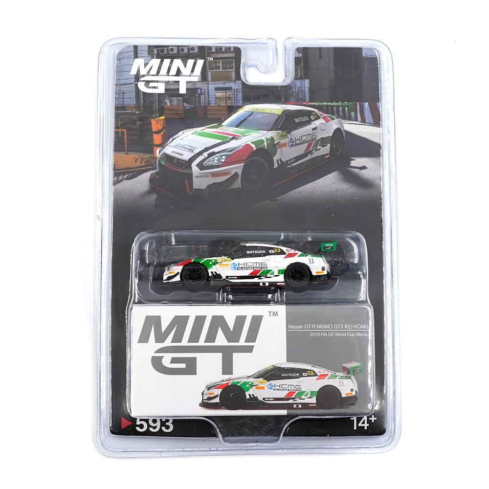 Mini GT - Mini GT 1/64 Nissan GT-R NISMO GT3 KCMG 2018 FIA GT World Cup Macau - Blister Paket MGT00593-BL