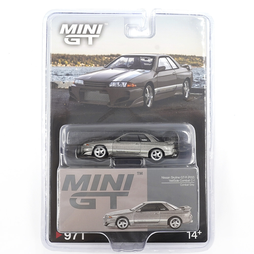 Mini GT - Mini GT 1/64 Nissan Skyline GT-R(R32) Veilside Combat C-I Veilside Combat Grey - Blister Paket MGT00971-BL