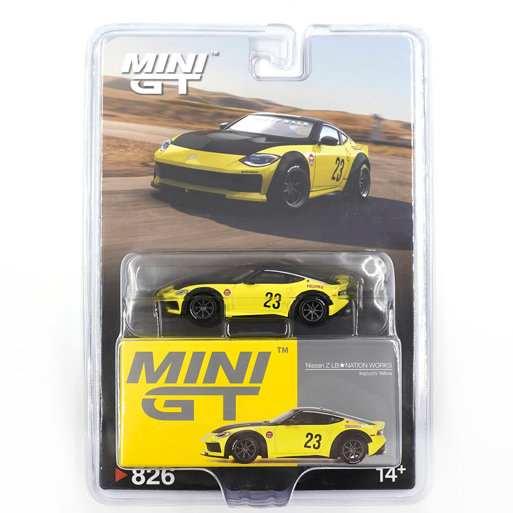 Mini GT - Mini GT 1/64 Nissan Z LB NATION WORKS Ikazuchi Yellow - Blister Paket MGT00826-BL Mini GT - Mini GT 1/64 Nissan Z LB NATION WORKS Ikazuchi Yellow - Blister Paket MGT00826-BL