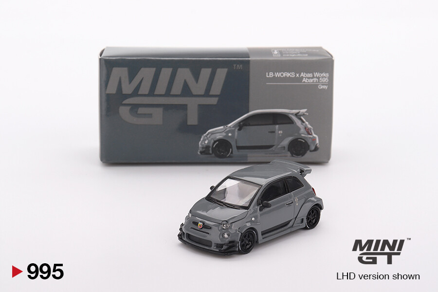 (ÖN SATIŞ) Mini GT 1/64 Abarth 595 LB-WORKS x Abas Works Grey MGT00995 - Thumbnail