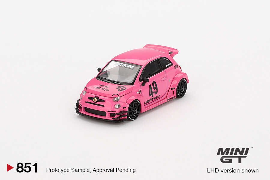 (ÖN SATIŞ) Mini GT 1/64 ABARTH 595 LB-WORKS x Abas Works Pink - Blister Paket MGT00851-BL - Thumbnail