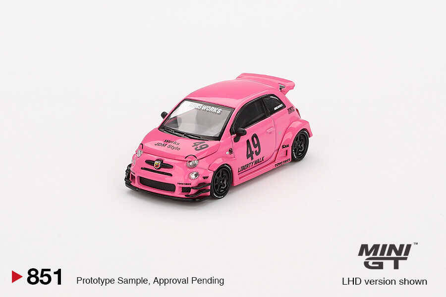 (ÖN SATIŞ) Mini GT 1/64 ABARTH 595 LB-WORKS x Abas Works Pink - Blister Paket MGT00851-BL