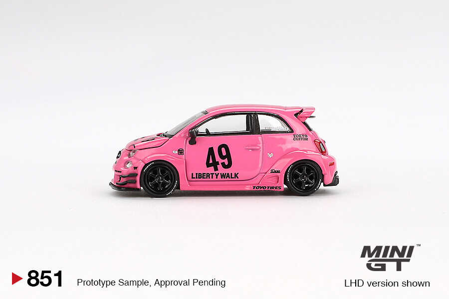 (ÖN SATIŞ) Mini GT 1/64 ABARTH 595 LB-WORKS x Abas Works Pink - Blister Paket MGT00851-BL - Thumbnail