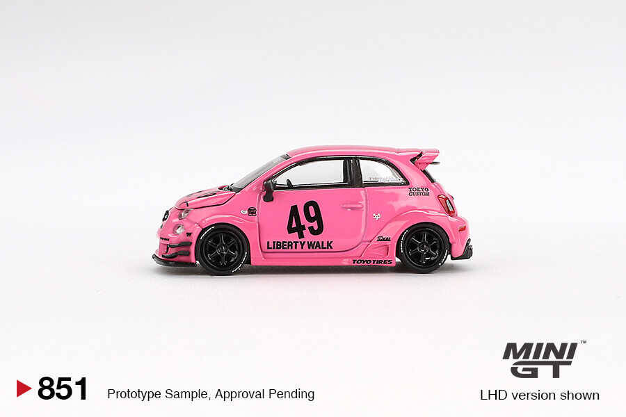 (ÖN SATIŞ) Mini GT 1/64 ABARTH 595 LB-WORKS x Abas Works Pink - Blister Paket MGT00851-BL