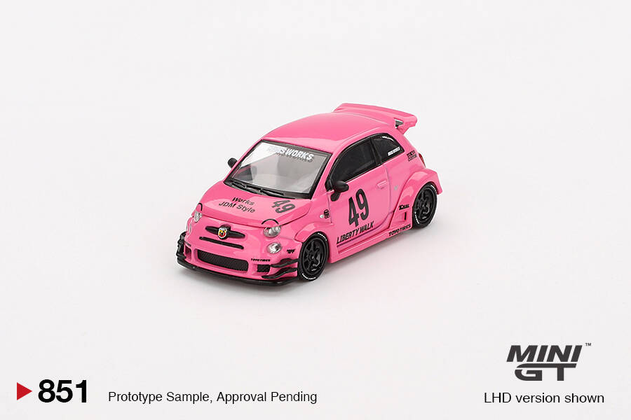 (ÖN SATIŞ) Mini GT 1/64 ABARTH 595 LB-WORKS x Abas Works Pink MGT00851