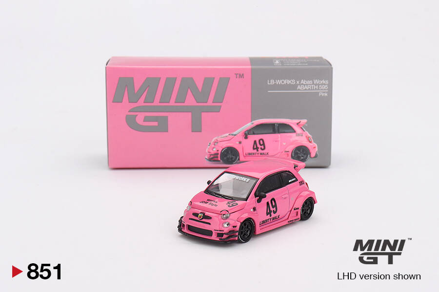 (ÖN SATIŞ) Mini GT 1/64 ABARTH 595 LB-WORKS x Abas Works Pink MGT00851