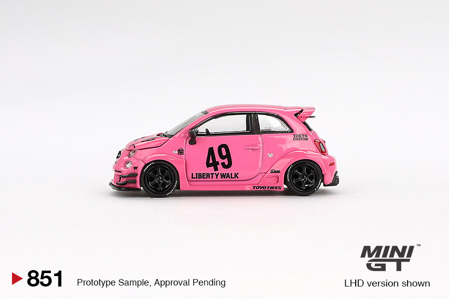 (ÖN SATIŞ) Mini GT 1/64 ABARTH 595 LB-WORKS x Abas Works Pink MGT00851 - Thumbnail