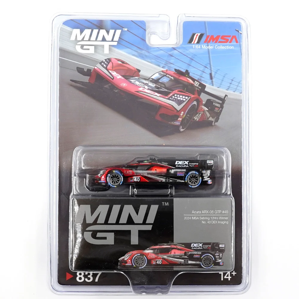 Mini GT 1/64 Acura ARX-06 GTP Wayne Taylor Racing with Andretti 2024 IMSA Sebring 12Hrs Winner - Blister Paket MGT00837-BL - Thumbnail