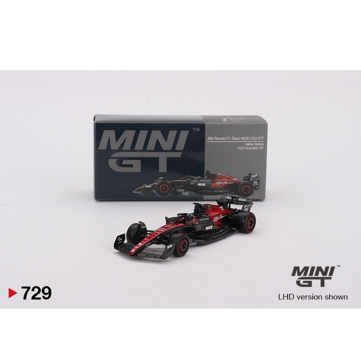 Mini GT 1/64 Alfa Romeo C43 #77 Valtteri Bottas 2023 F1 2023 Australian GP MGT00729 - Thumbnail