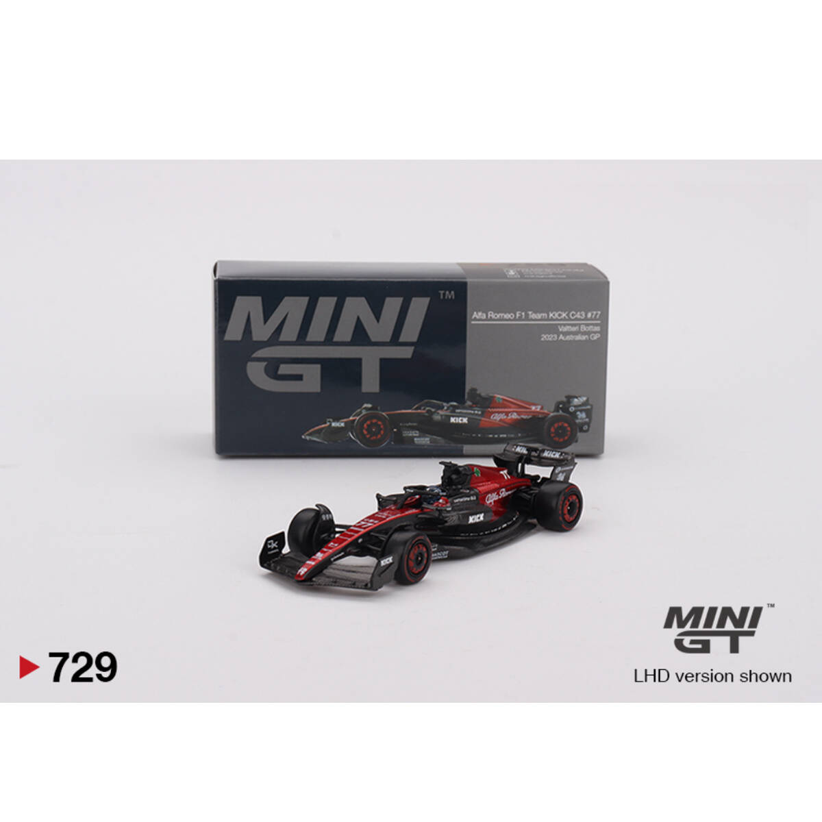 Mini GT 1/64 Alfa Romeo C43 #77 Valtteri Bottas 2023 F1 2023 Australian GP MGT00729