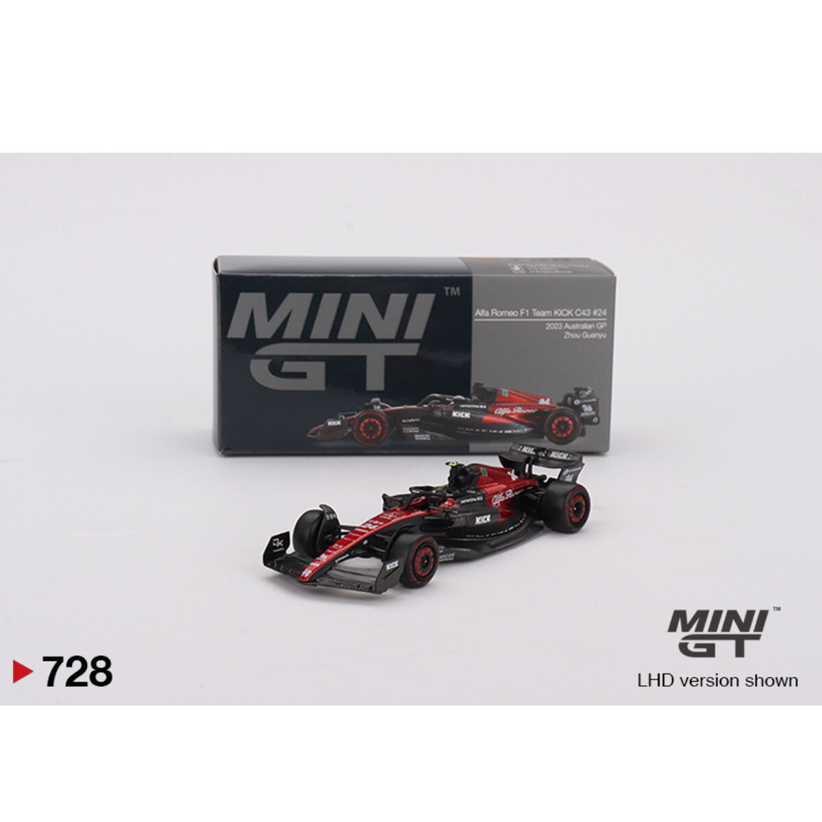 Mini GT 1/64 Alfa Romeo C43 Zhou Guanyu 2023 F1 Australian GP MGT00728 - Thumbnail