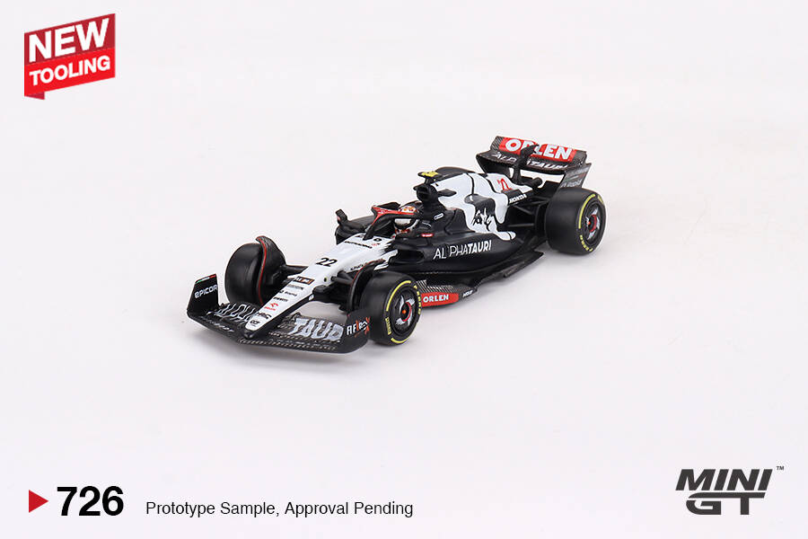 (ÖN SATIŞ) Mini GT 1/64 AlphaTauri AT04 #22 Yuki Tsunoda 2023 F1 2023 Australian GP MGT00726