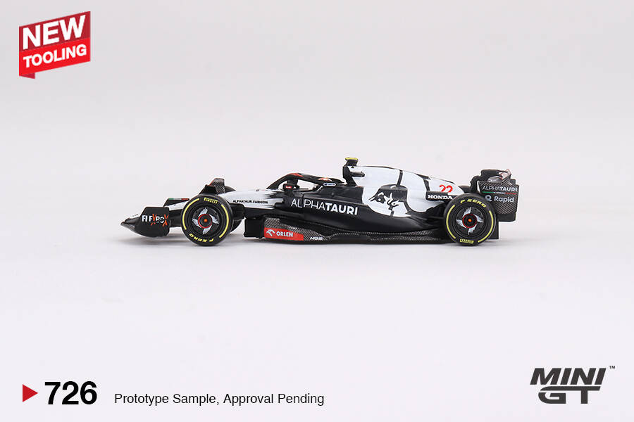 (ÖN SATIŞ) Mini GT 1/64 AlphaTauri AT04 #22 Yuki Tsunoda 2023 F1 2023 Australian GP MGT00726