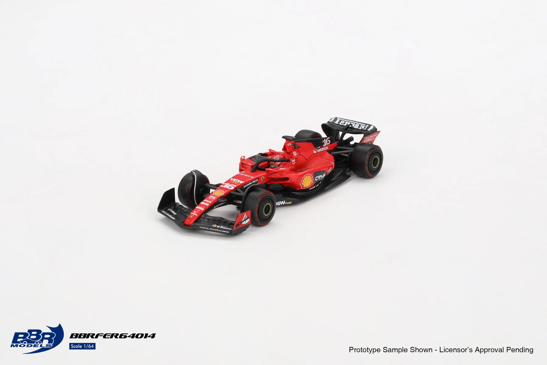 (ÖN SATIŞ) Mini GT 1/64 BBR: 1/64 Ferrari SF-23 Bahrain GP 2023 #16 C. Leclerc BBRFER64014 - Thumbnail