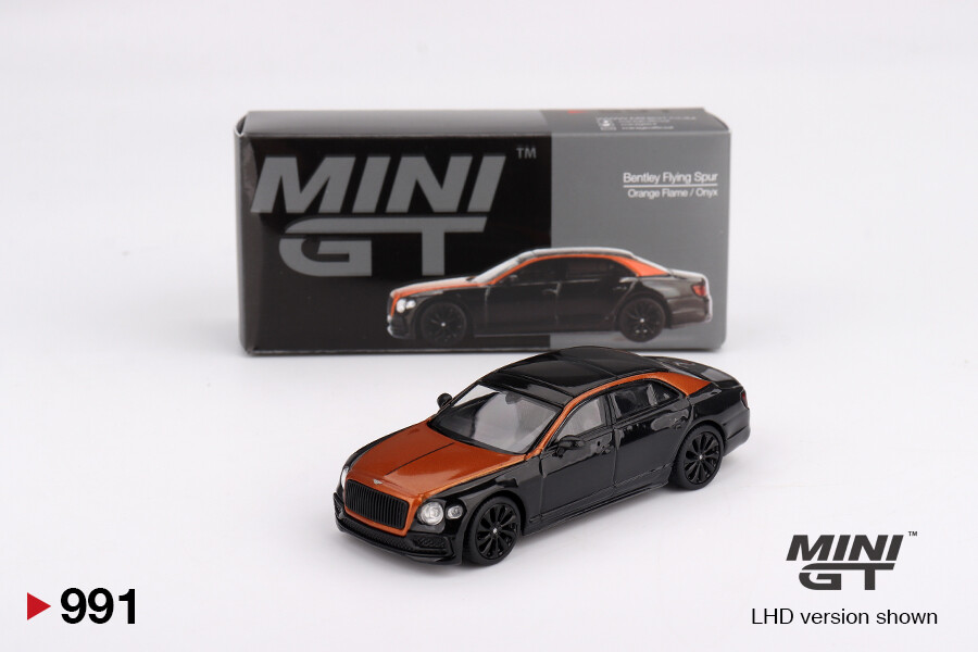 (ÖN SATIŞ) Mini GT 1/64 Bentley Flying Spur Orange Flame / Onyx MGT00991 - Thumbnail