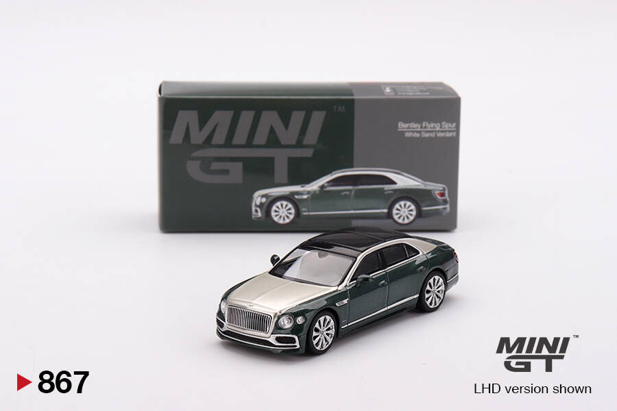 (ÖN SATIŞ) Mini GT 1/64 Bentley Flying Spur White Sand Verdant MGT00867