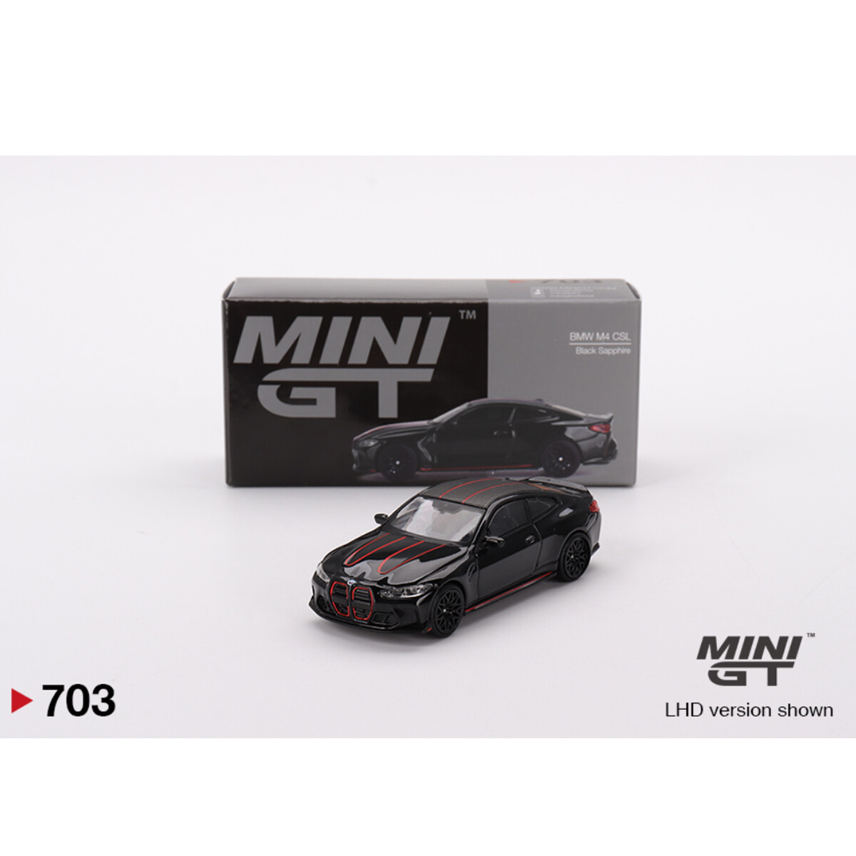 Mini GT 1/64 BMW M4 CSL Black Sapphire MGT00703 - Thumbnail