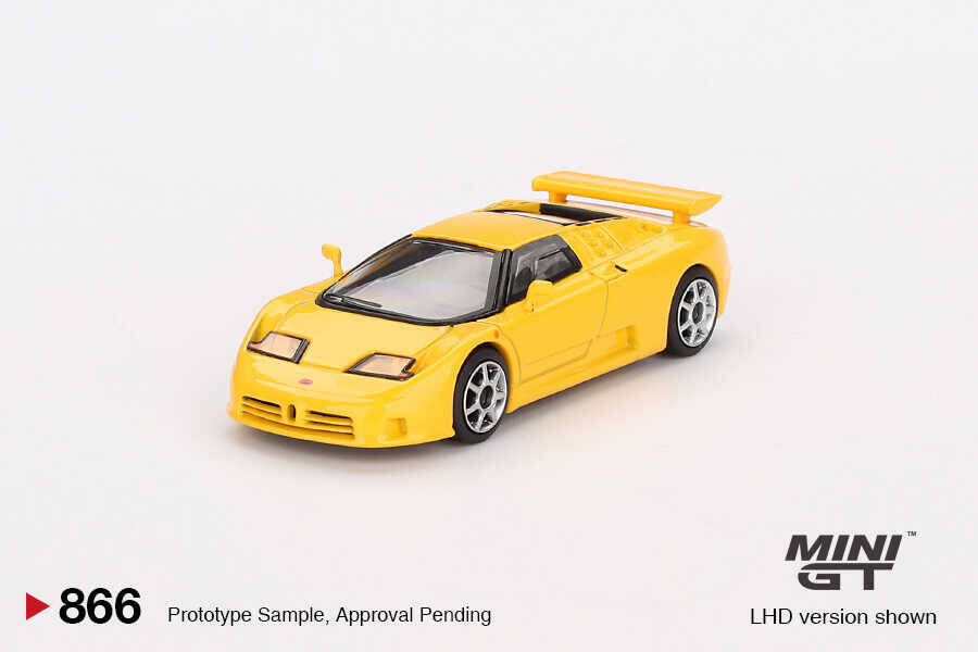 (ÖN SATIŞ) Mini GT 1/64 Bugatti EB110 Super Sport Giallo Bugatti - Blister Paket MGT00866-BL