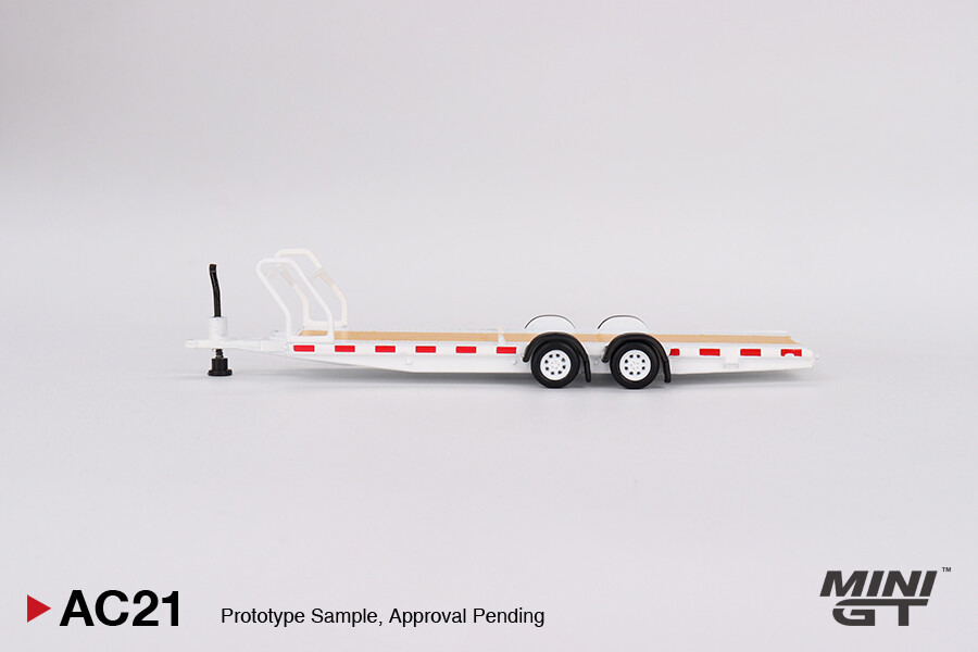 Mini GT 1/64 Car Hauler Trailer White MGTAC21 - Thumbnail