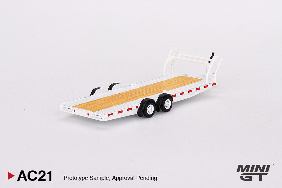 Mini GT 1/64 Car Hauler Trailer White MGTAC21 - Thumbnail