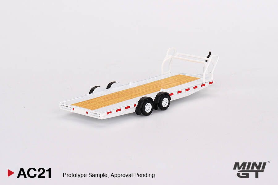 Mini GT 1/64 Car Hauler Trailer White MGTAC21