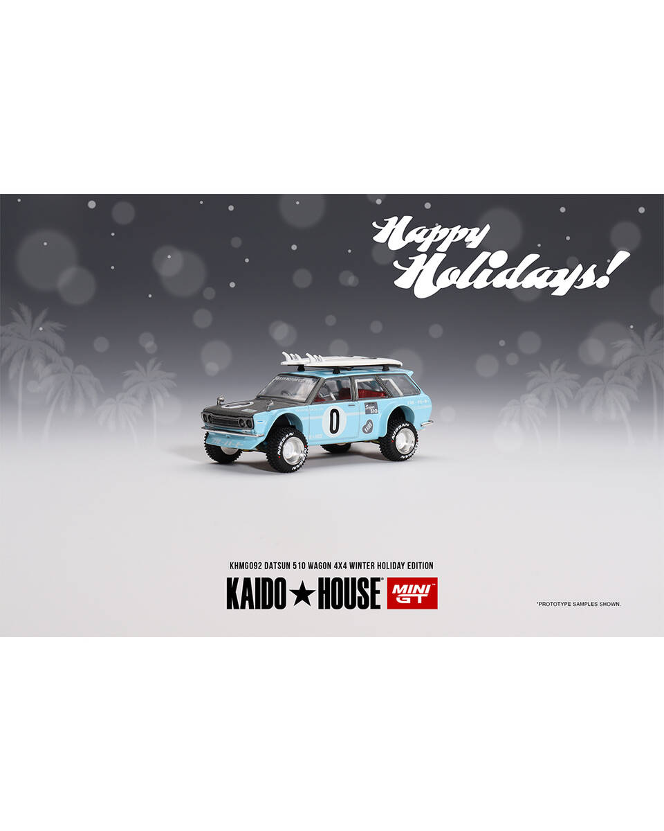 Mini GT 1/64 Datsun KAIDO 510 Wagon 4x4 Winter Holiday Edition KHMG092