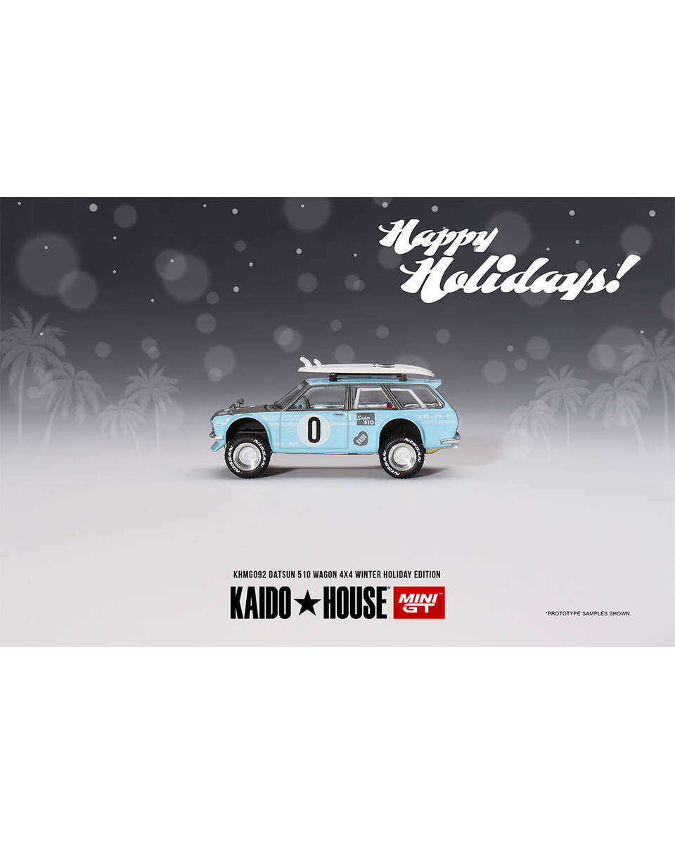 Mini GT 1/64 Datsun KAIDO 510 Wagon 4x4 Winter Holiday Edition KHMG092