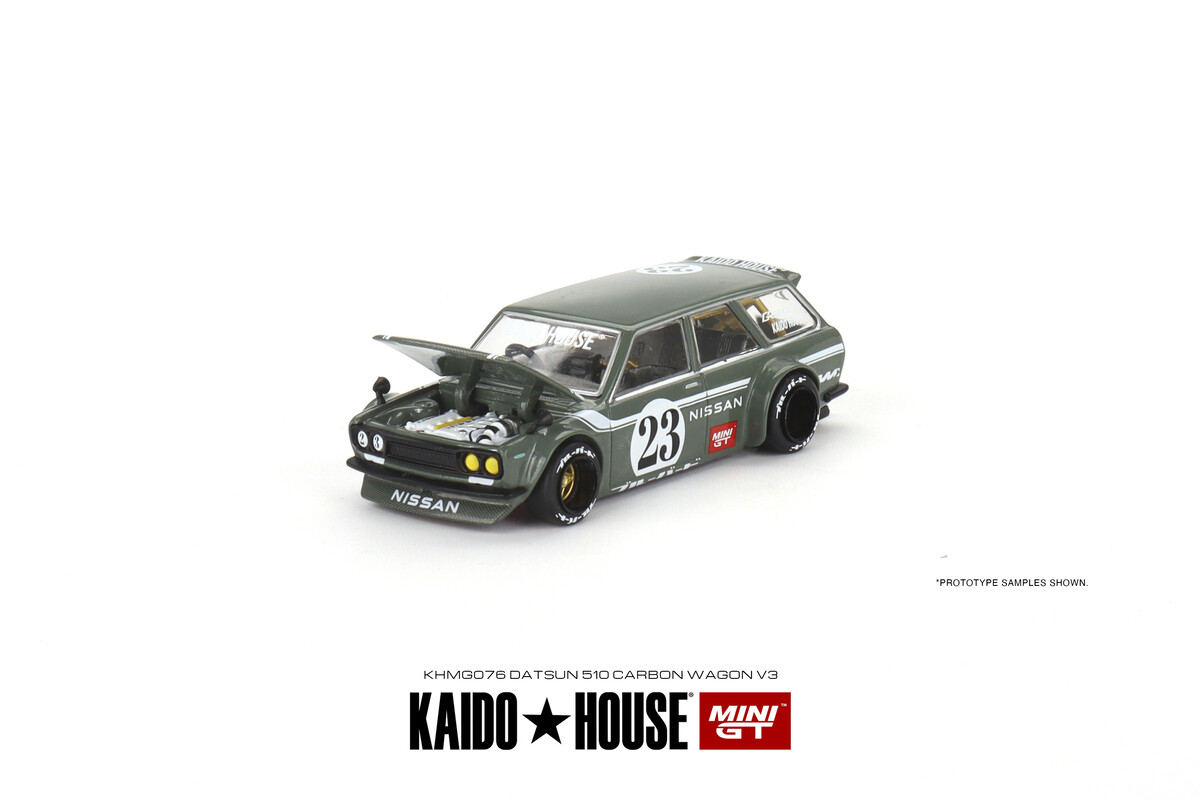 Mini GT 1/64 Datsun KAIDO 510 Wagon CARBON FIBER V3 KHMG076 - Thumbnail