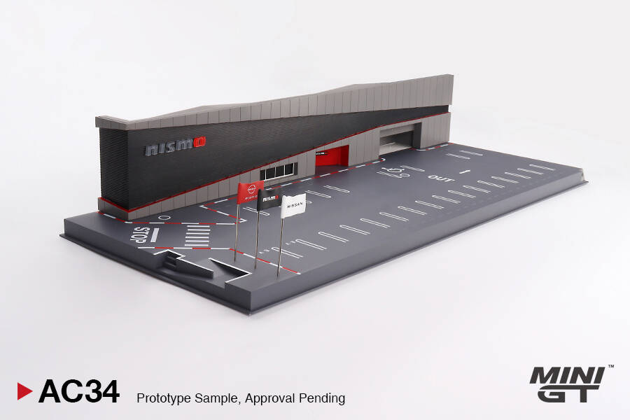 Mini GT 1/64 Diorama: NISSAN MOTORSPORTS & CUSTOMIZING CO.,LTD. NISMO OPERATION MGTAC34