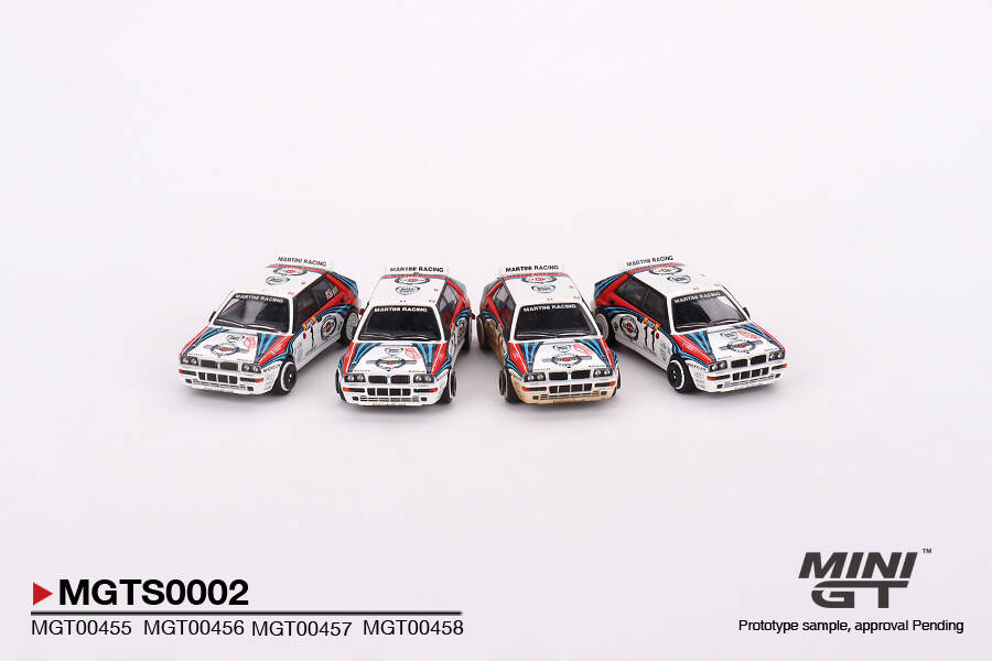 Mini GT 1/64 FLancia Delta HF Integrale Evoluzione 1992 Rally MonteCarlo Martini Racing 4 Cars Set - Limited Edition 5000 Sets MGTS0002