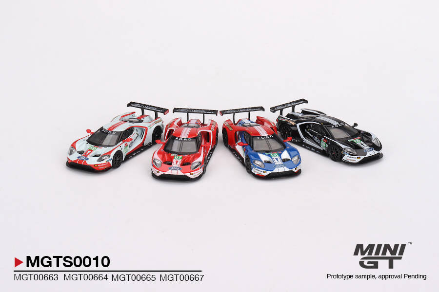 Mini GT 1/64 Ford GT LMGTE PRO 2019 24 Hrs of Le Mans Ford Chip Ganassi Team 4 Cars Set - Limited Edition 3000 MGTS0010