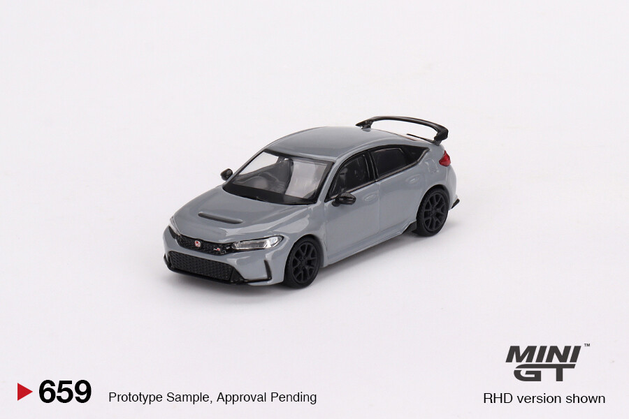 Mini GT 1/64 Honda Civic Type R Sonic Gray Pearl 2023 MGT00659 - Thumbnail