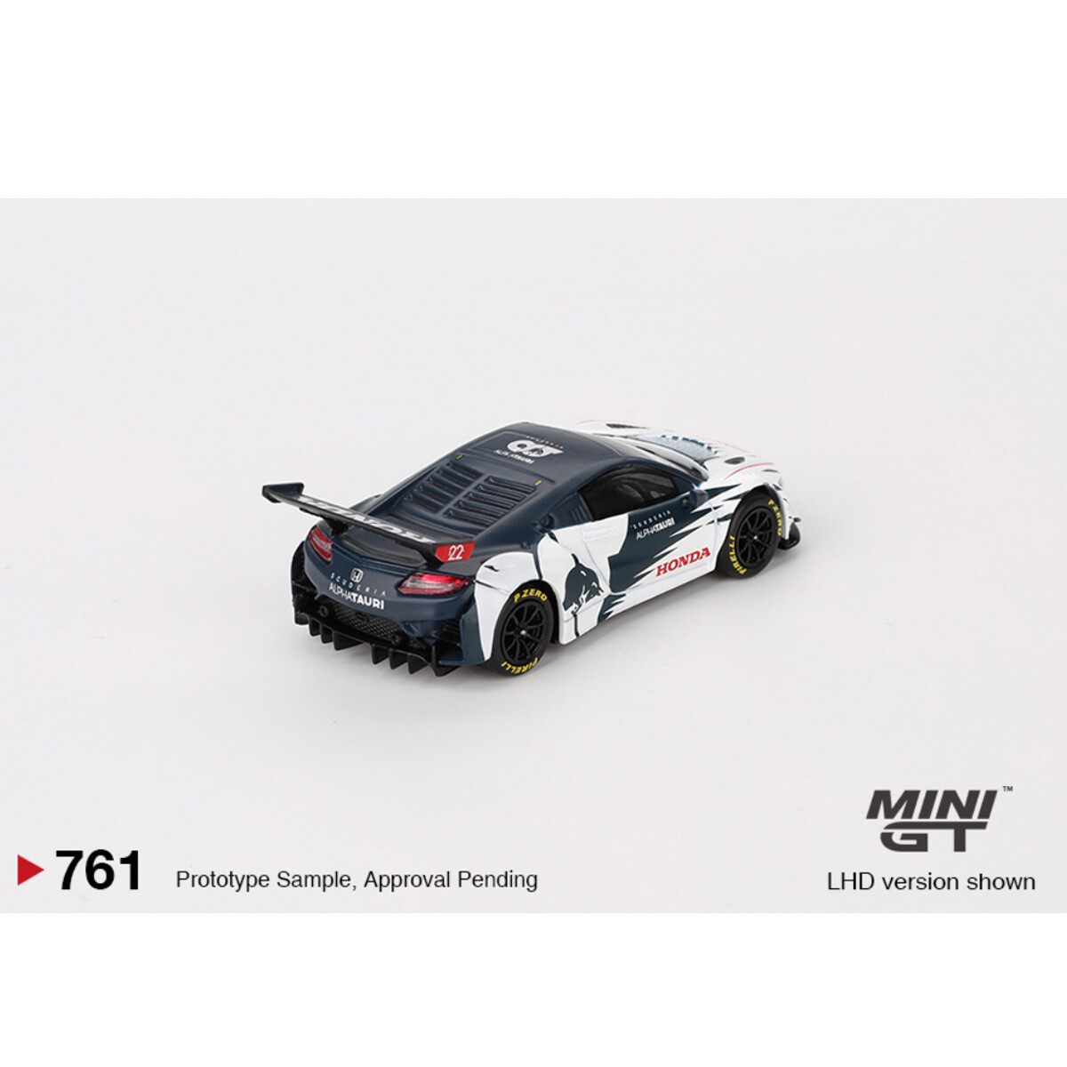 Mini GT 1/64 Honda NSX GT3 EVO AlphaTauri Yuki Tsunoda 2023 Red Bull Formula Nurburgring MGT00761 - Thumbnail