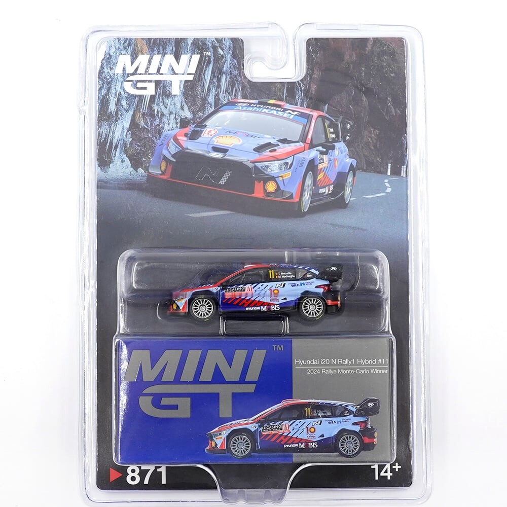 (ÖN SATIŞ) Mini GT 1/64 Hyundai i20 N Rally1 Hybrid 2024 Rallye Monte-Carlo Winner - Blister Paket MGT00871-BL - Thumbnail