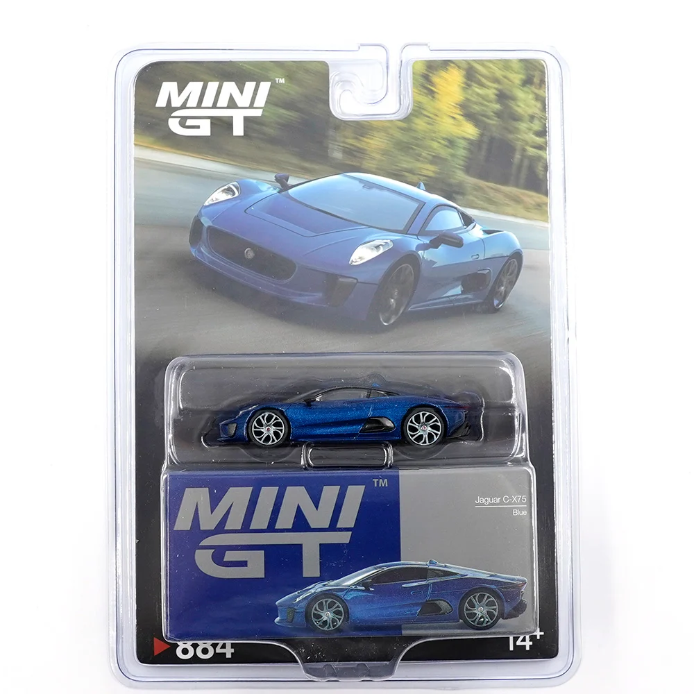 (ÖN SATIŞ) Mini GT 1/64 Jaguar C-X75 Blue - Blister Paket MGT00884-BL